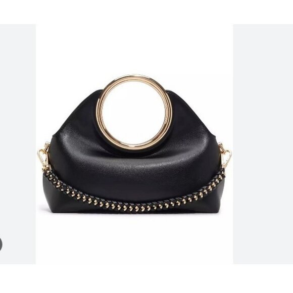 ALDO Kelhanix faux-leather women's round top handle satchel - Black / Gold - Picture 1 of 10